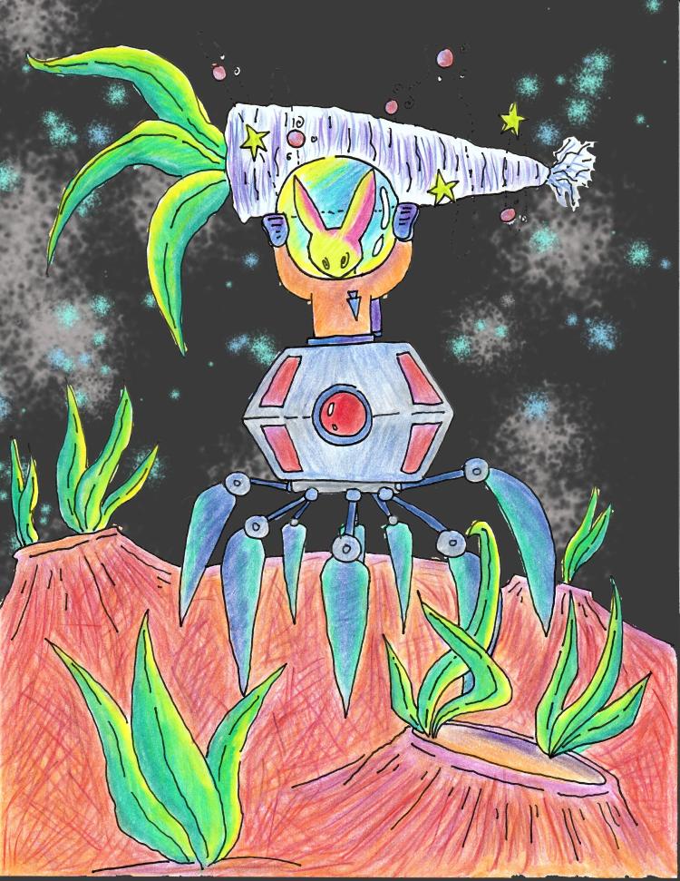 01 Space Carrot - 2023 Pencil colors and digital media mix